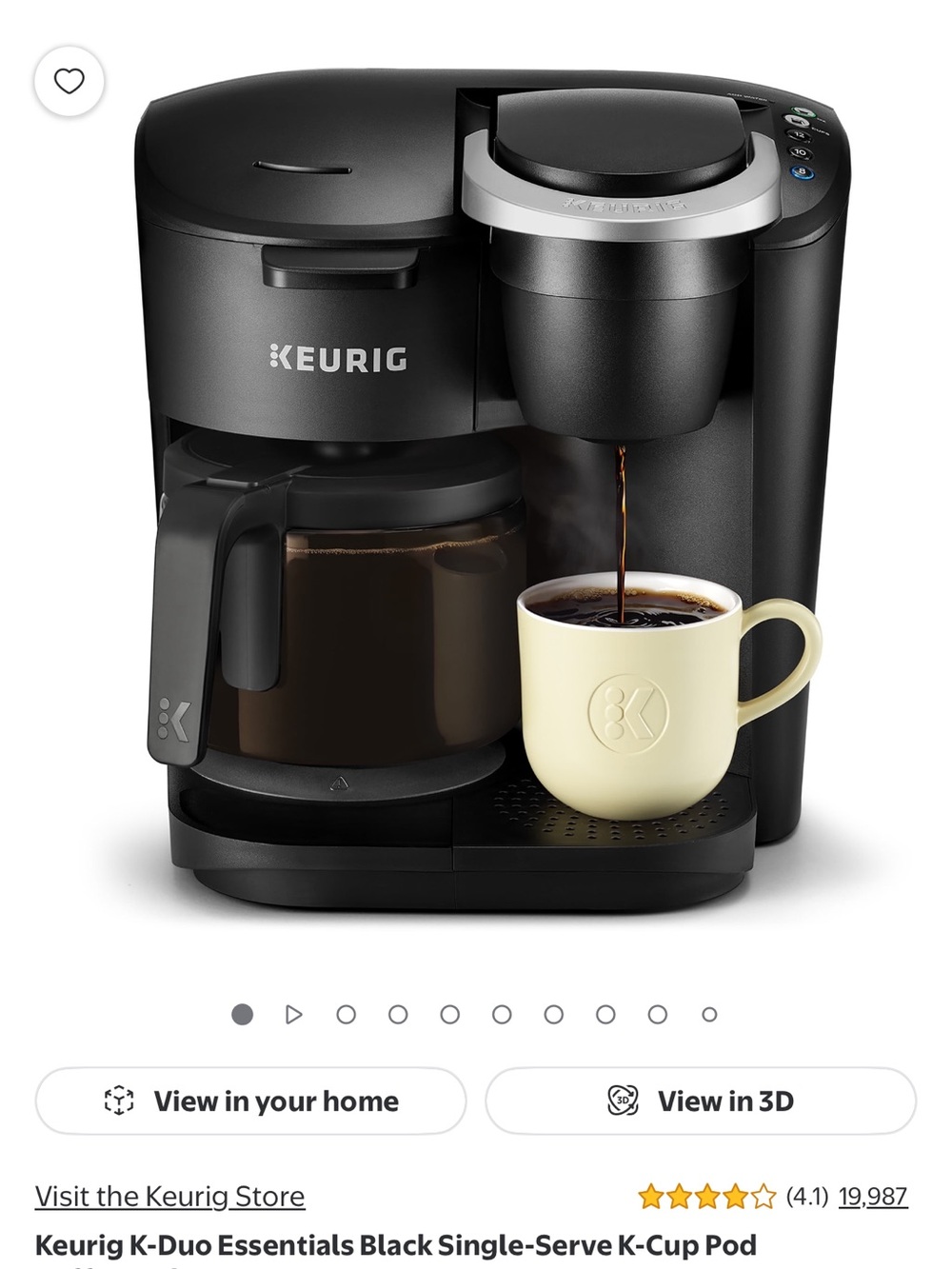 Keurig K-Duo Essentials Coffee Maker in Black